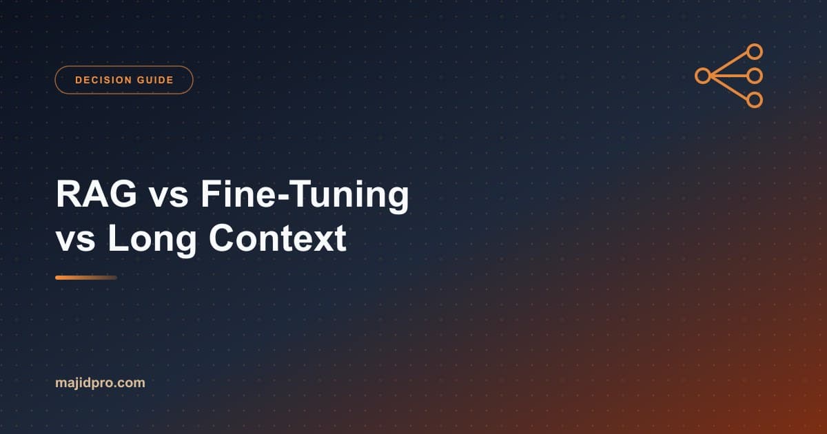 RAG vs Fine-Tuning vs Long Context: How to Choose