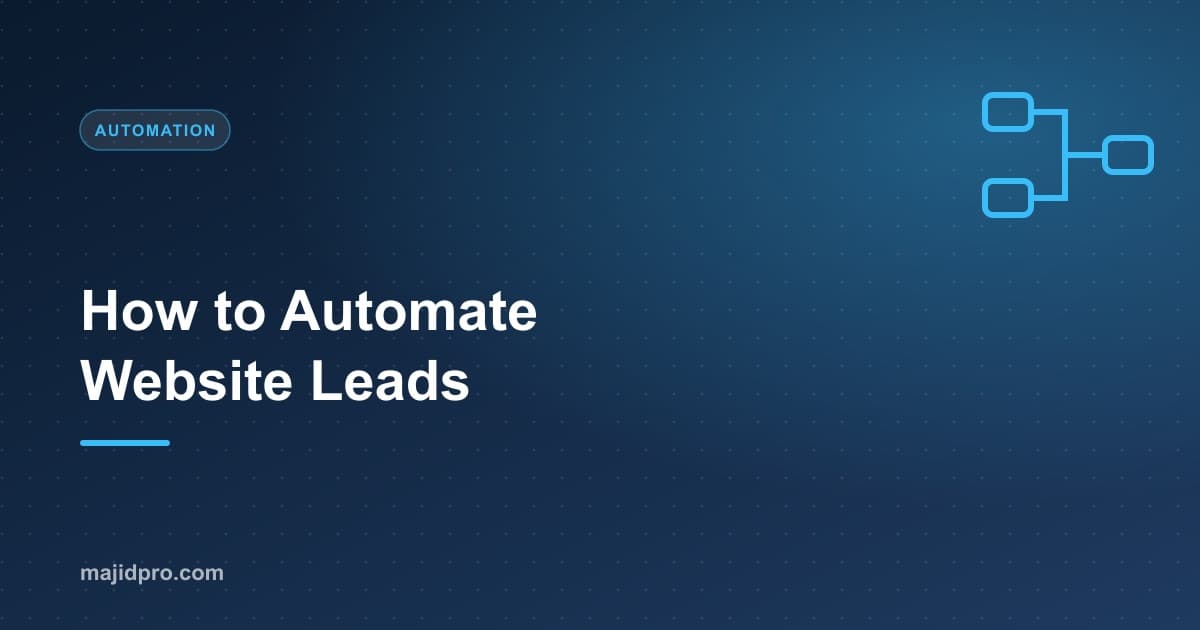 How to Automate Website Leads — Forms, CRM, Email, and Follow-Ups